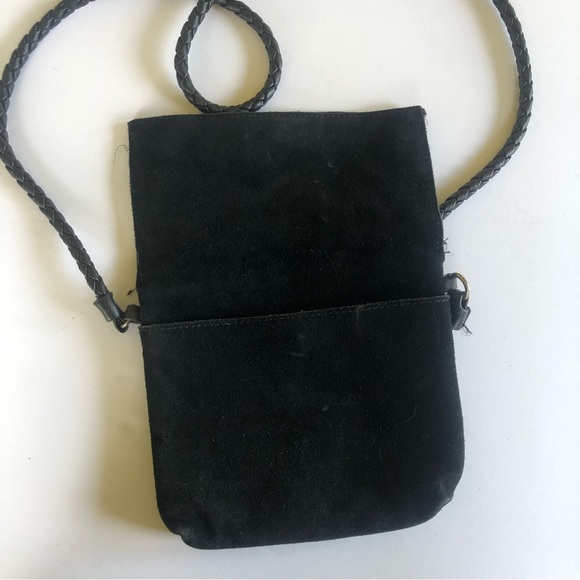 American Eagle Black Suede Foldover Bag - Picture 4 of 7